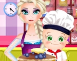 Elsa and Rosy Cooking Pancakes